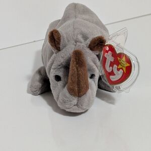 Ty Beanie Baby Gray Rhino Plush